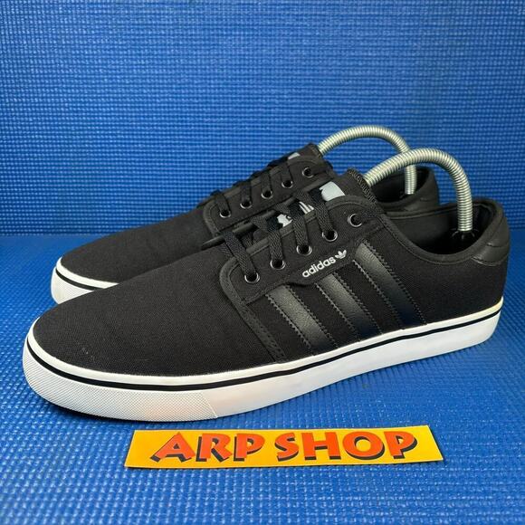 🔴 ADIDAS SEELEY XT Men`s Size 12 Black White Skateboarding Shoes C77589 - Picture 1 of 8